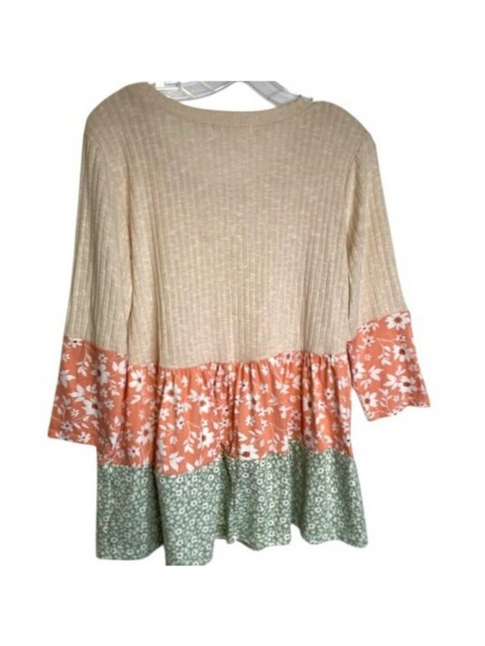 Haptics By Holly Harper Women's Floral Colorblock Top MEDIUM (4446) - Picture 2 of 3